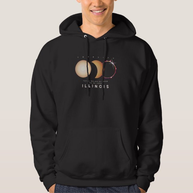 Solar Eclipse 2024 Illinois Total Eclipse Astronom Hoodie (Front)