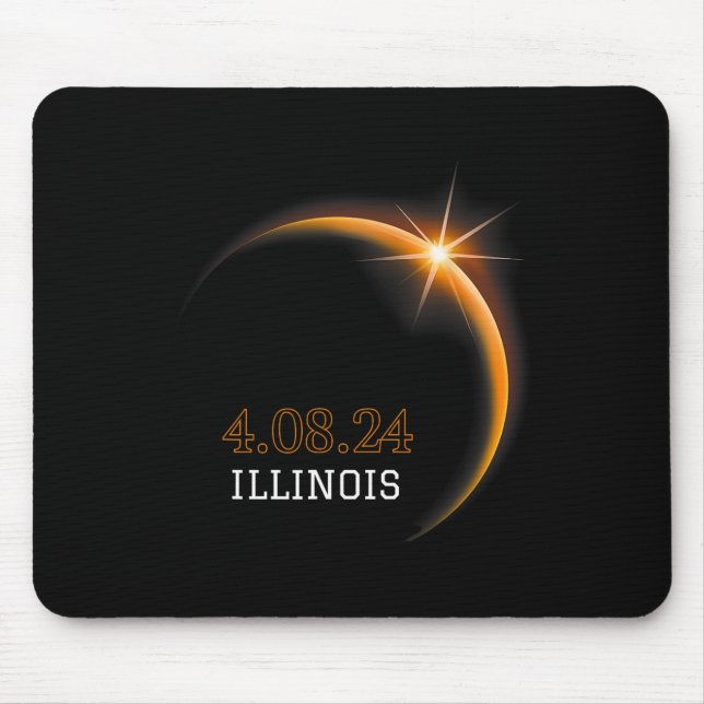 Solar Eclipse 2024 Illinois Totality Spring 4.08.2 Mouse Pad (Front)