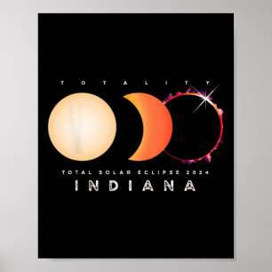 Solar Eclipse 2024 Indiana Total Eclipse Astronomy Poster