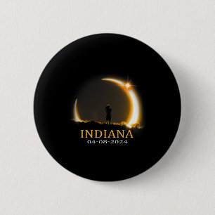 Solar Eclipse 2024 Indiana Total Solar Eclipse 6 Cm Round Badge