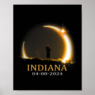 Solar Eclipse 2024 Indiana Total Solar Eclipse  Poster