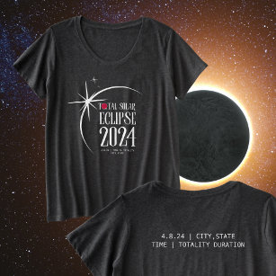 Solar Eclipse 2024 Location and Time T-Shirt Plus Size T-Shirt