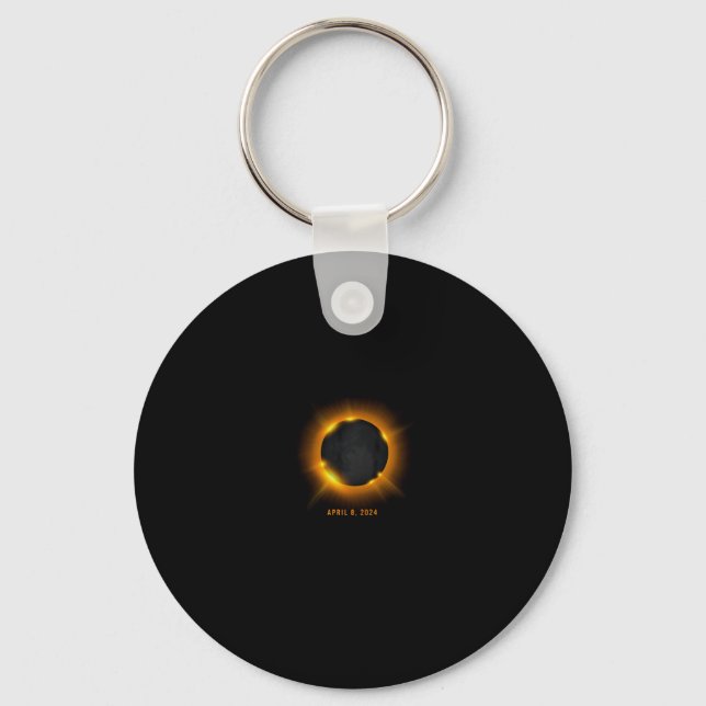 Solar Eclipse 2024 Long Sleeve  Key Ring (Front)