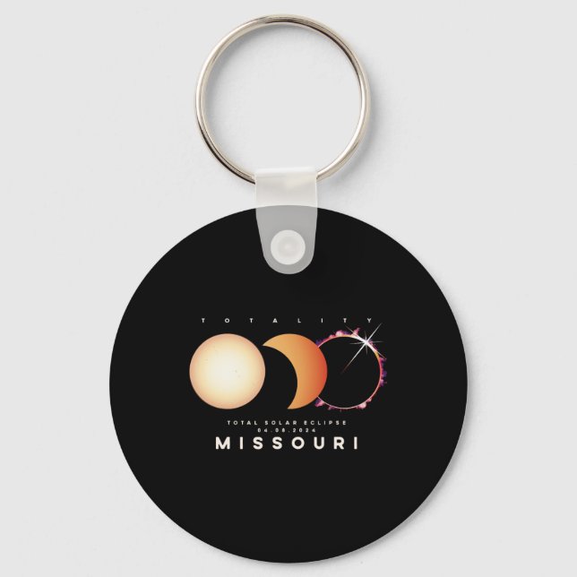 Solar Eclipse 2024 Missouri Total Eclipse Astronom Key Ring (Front)