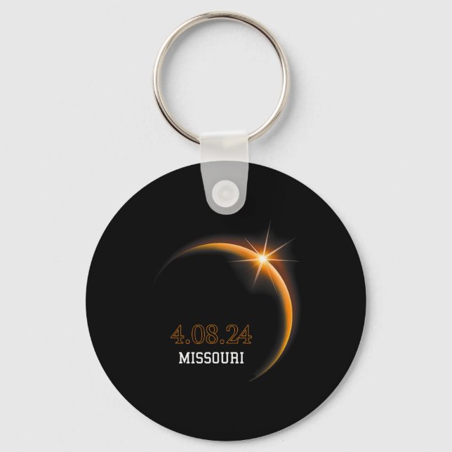 Solar Eclipse 2024 Missouri Totality Spring 4.08.2 Key Ring (Front)