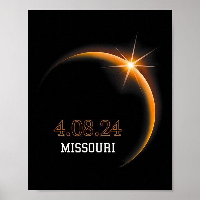 Solar Eclipse 2024 Missouri Totality Spring 4.08.2 Poster (Front)