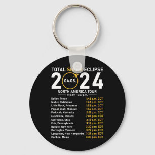 Solar Eclipse 2024 North America Tour State Totali Key Ring