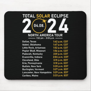 Solar Eclipse 2024 North America Tour State Totali Mouse Pad