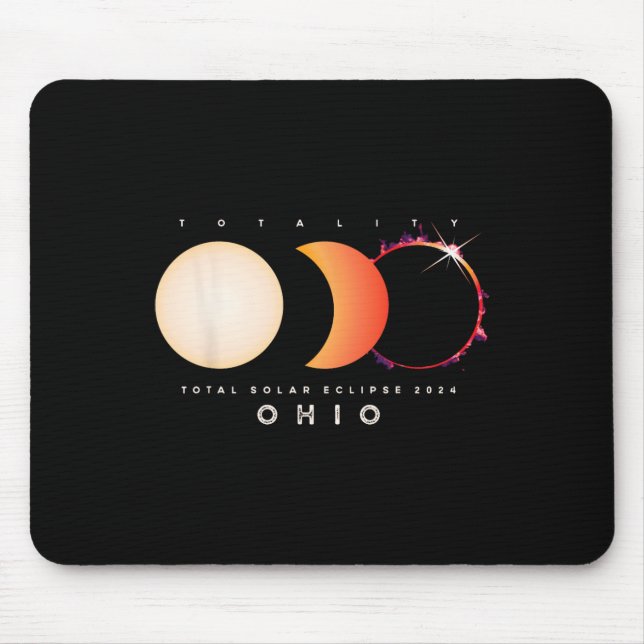Solar Eclipse 2024 Ohio Total Eclipse America Grap Mouse Pad (Front)