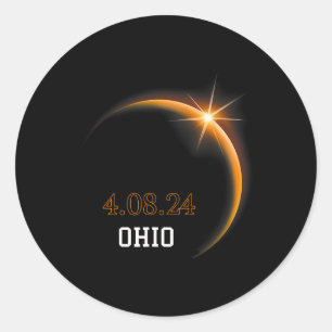 Solar Eclipse 2024 Ohio Totality Spring 4.08.24  Classic Round Sticker