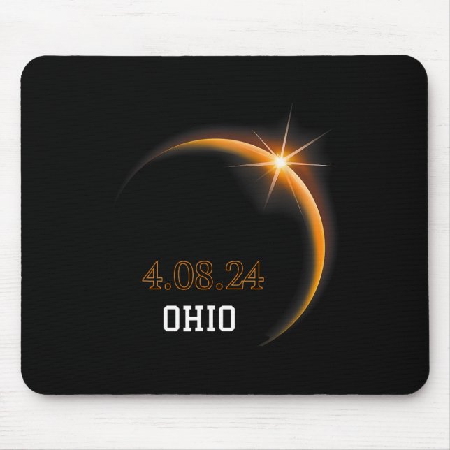 Solar Eclipse 2024 Ohio Totality Spring 4.08.24  Mouse Pad (Front)