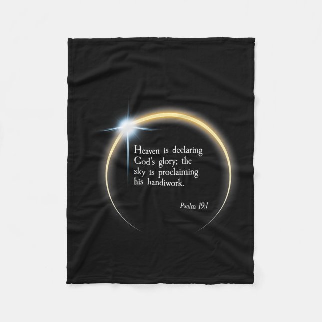 Solar Eclipse 2024 - Psalm 191  Fleece Blanket (Front)
