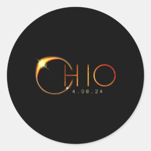 Solar Eclipse 2024 State Ohio Total Solar Eclipse  Classic Round Sticker