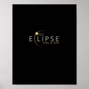 Solar Eclipse 2024 State Ohio Total Solar Eclipse  Poster