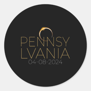 Solar Eclipse 2024 State Pennsylvania Total Solar  Classic Round Sticker