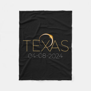 Solar Eclipse 2024 State Texas Total Solar Eclipse Fleece Blanket