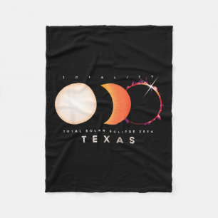 Solar Eclipse 2024 Texas Total Eclipse America Gra Fleece Blanket