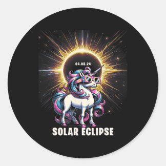 Solar Eclipse 2024 Total Eclipse April 8th 24 Unic Classic Round Sticker