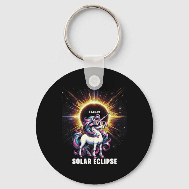 Solar Eclipse 2024 Total Eclipse April 8th 24 Unic Key Ring (Front)