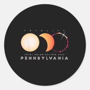 Solar Eclipse 2024 Total Eclipse Pennsylvania Grap Classic Round Sticker