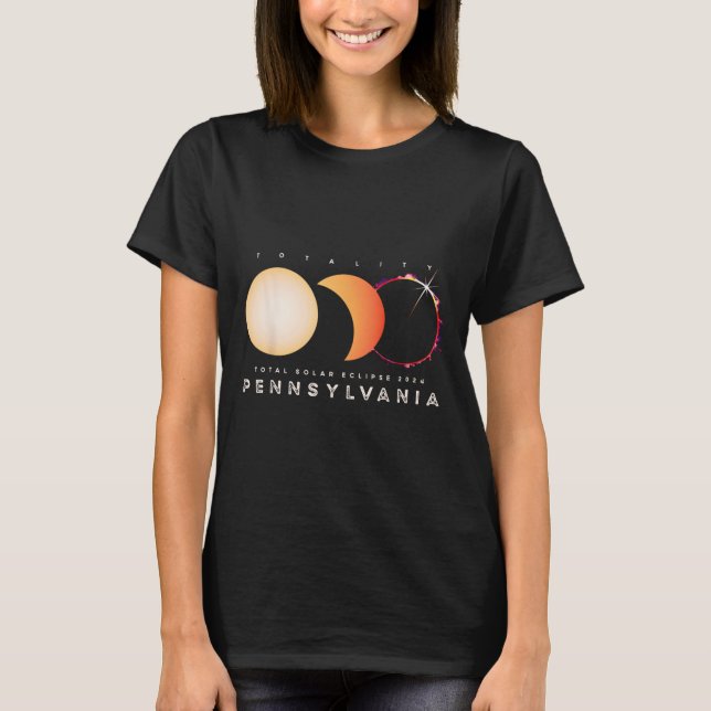 Solar Eclipse 2024 Total Eclipse Pennsylvania Grap T-Shirt (Front)