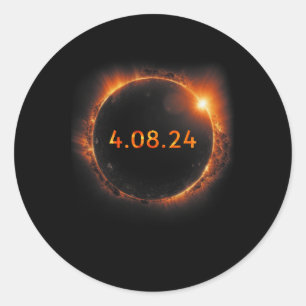Solar Eclipse 2024 Total Solar Eclipse 4.08.24 11  Classic Round Sticker