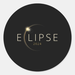 Solar Eclipse 2024 Total Solar Eclipse 4.08.24 1  Classic Round Sticker