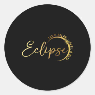Solar Eclipse 2024 Total Solar Eclipse 4.08.24 1  Classic Round Sticker