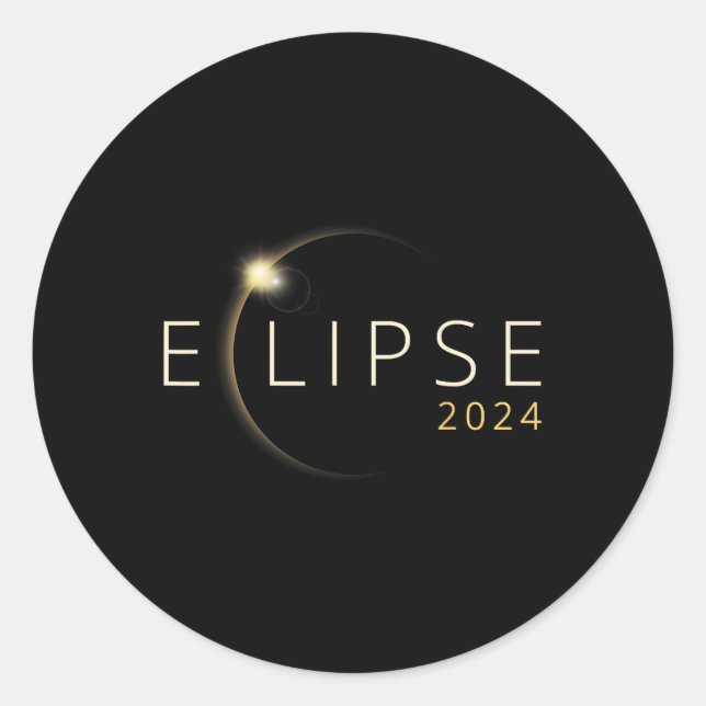 Solar Eclipse 2024 Total Solar Eclipse 4.08.24 1  Classic Round Sticker (Front)