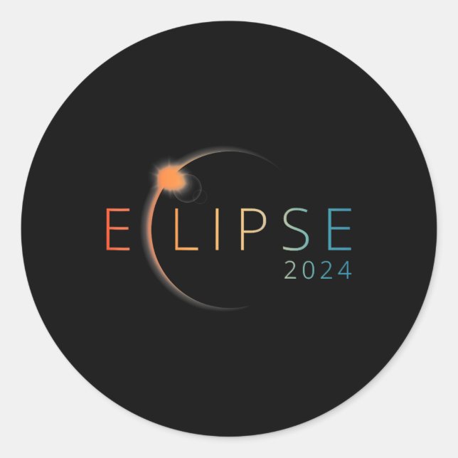 Solar Eclipse 2024 Total Solar Eclipse 4.08.24 2  Classic Round Sticker (Front)