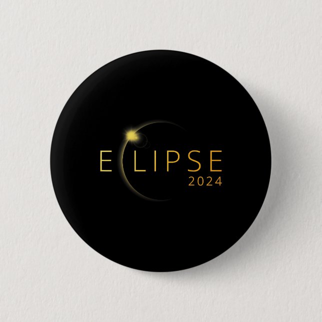 Solar Eclipse 2024 Total Solar Eclipse 4.08.24 3  6 Cm Round Badge (Front)