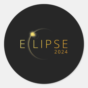 Solar Eclipse 2024 Total Solar Eclipse 4.08.24 3  Classic Round Sticker