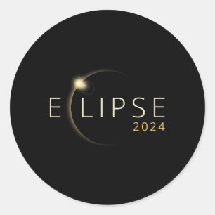 Solar Eclipse 2024 Total Solar Eclipse 4.08.24 5  Classic Round Sticker