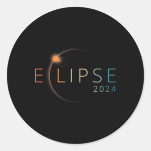 Solar Eclipse 2024 Total Solar Eclipse 4.08.24 Classic Round Sticker