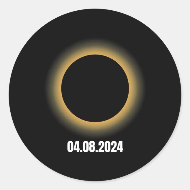 Solar Eclipse 2024 Total Solar Eclipse 4.08.24  Classic Round Sticker (Front)