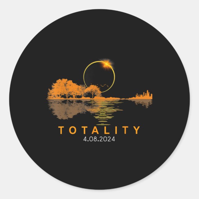 Solar Eclipse 2024 Total Solar Eclipse 4.08.24 Gui Classic Round Sticker (Front)
