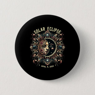 Solar Eclipse 2024 Total Solar Eclipse 4.08.24 Kid 6 Cm Round Badge