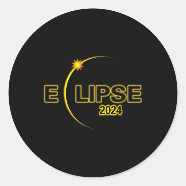 Solar Eclipse 2024 Total Solar Eclipse 4.08.24 Sol Classic Round Sticker (Front)