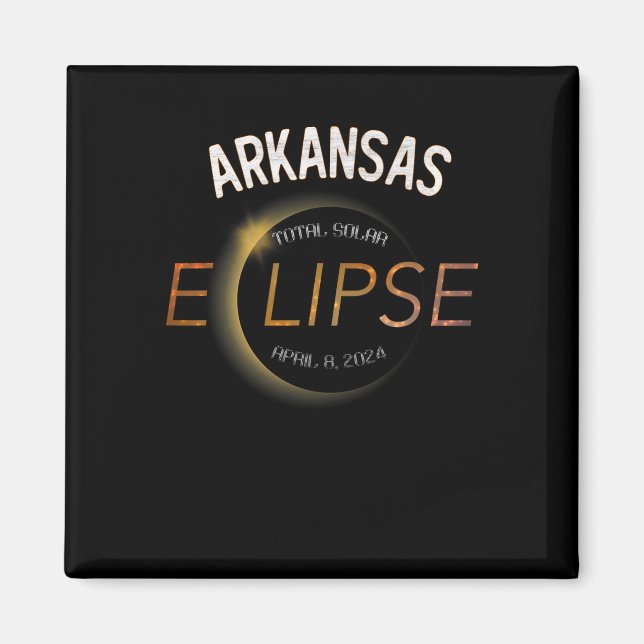 Solar Eclipse 2024 Total Solar Eclipse State Arkan Magnet (Front)