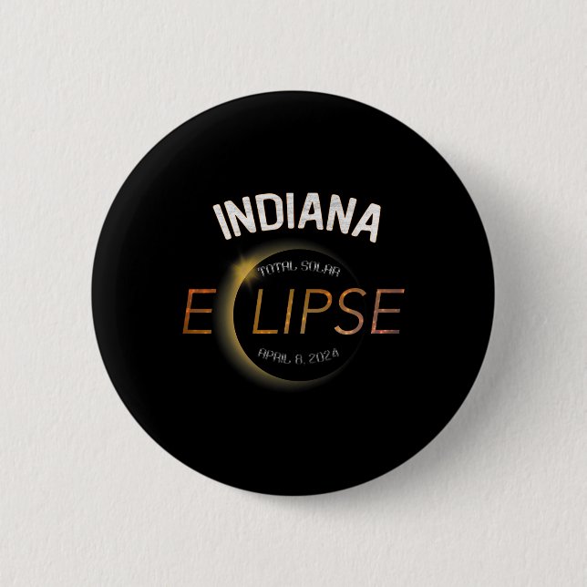 Solar Eclipse 2024 Total Solar Eclipse State India 6 Cm Round Badge (Front)