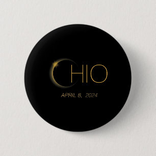 Solar Eclipse 2024 Total Solar Eclipse State Ohio 6 Cm Round Badge