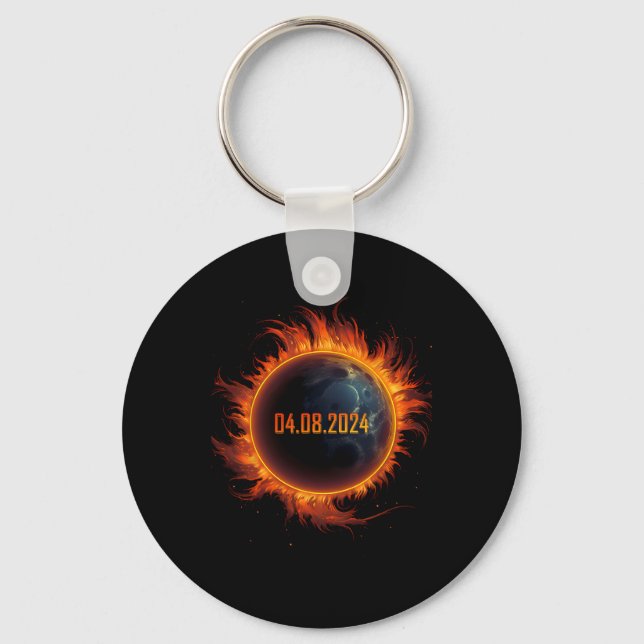 Solar Eclipse 2024 Total Sun Eclipse 1  Key Ring (Front)
