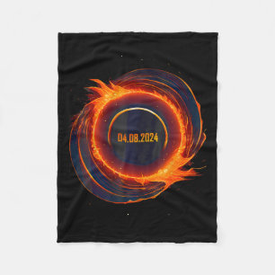 Solar Eclipse 2024 Total Sun Eclipse  Fleece Blanket