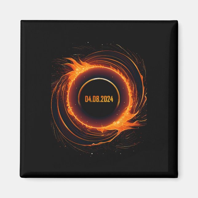 Solar Eclipse 2024 Total Sun Eclipse  Magnet (Front)