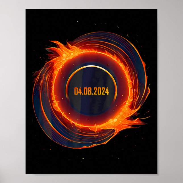 Solar Eclipse 2024 Total Sun Eclipse  Poster (Front)