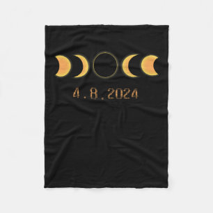 Solar Eclipse 2024 Totality April 8  Fleece Blanket