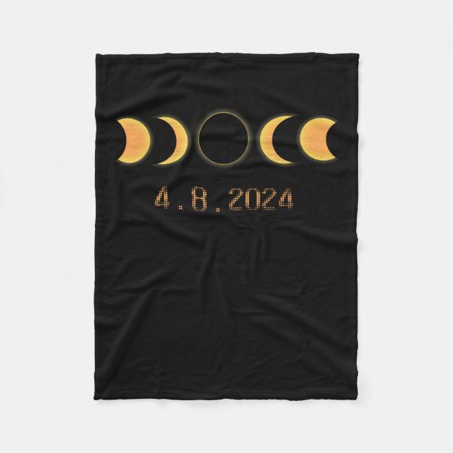 Solar Eclipse 2024 Totality April 8  Fleece Blanket (Front)