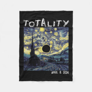 Solar Eclipse 2024 Totality April 8 Men Women Kids Fleece Blanket
