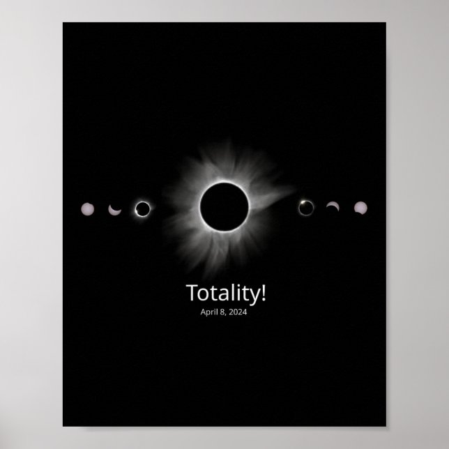 Solar Eclipse 2024 Totality  Poster (Front)