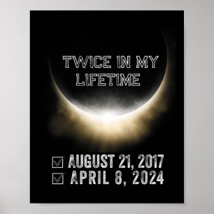 Solar Eclipse 2024 Twice In My Lifetime Solar Ecli Poster